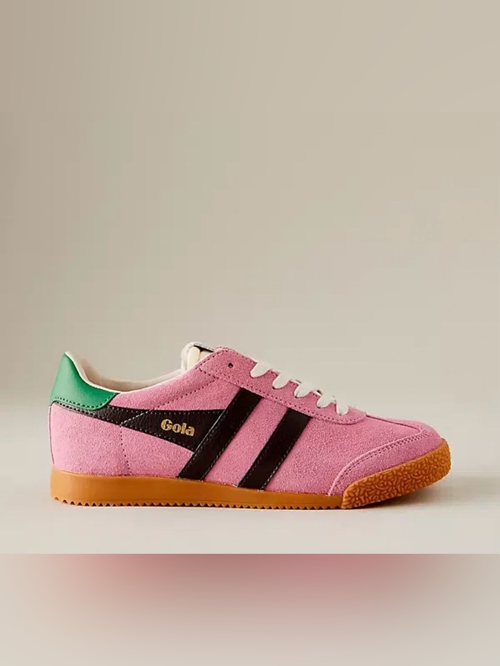 Gola Elan Anthropologie Women's Pink and Green Suede Casual Sneakers 8